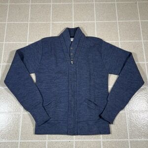 Vintage Virgin Wool Full Zip Union Made Cardigan Sweater Made In USA Size 42/M